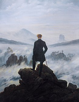 Le voyageur contemplant une mer de nuages de Caspar David Friedrich